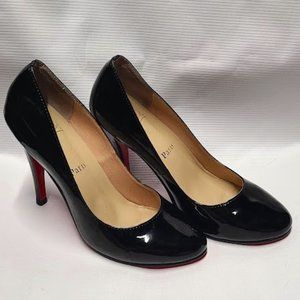 Christian Louboutin Glossy Black Heels with Red Soles